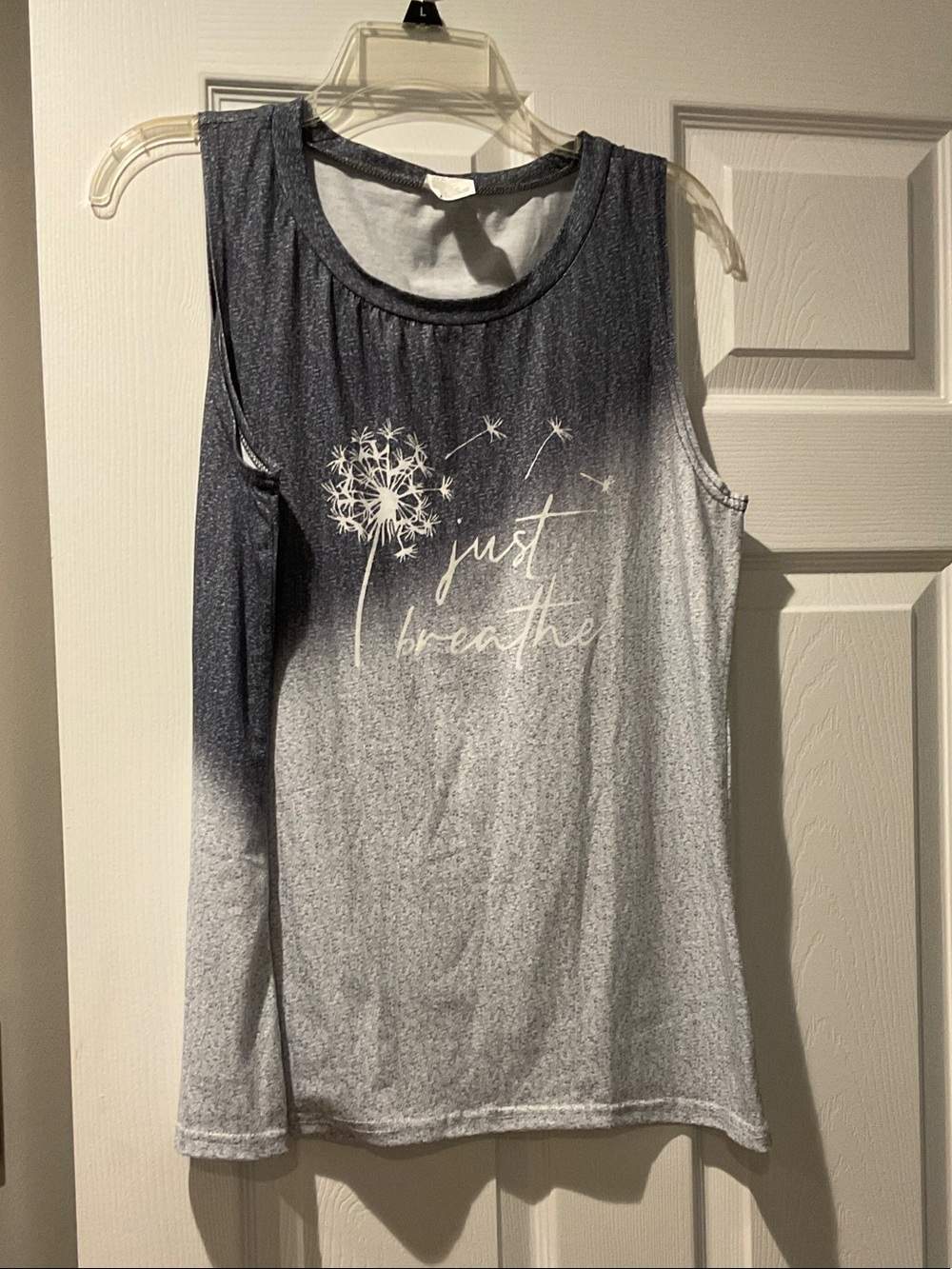 Just Breathe Ombre Tank Top - Blue/Gray